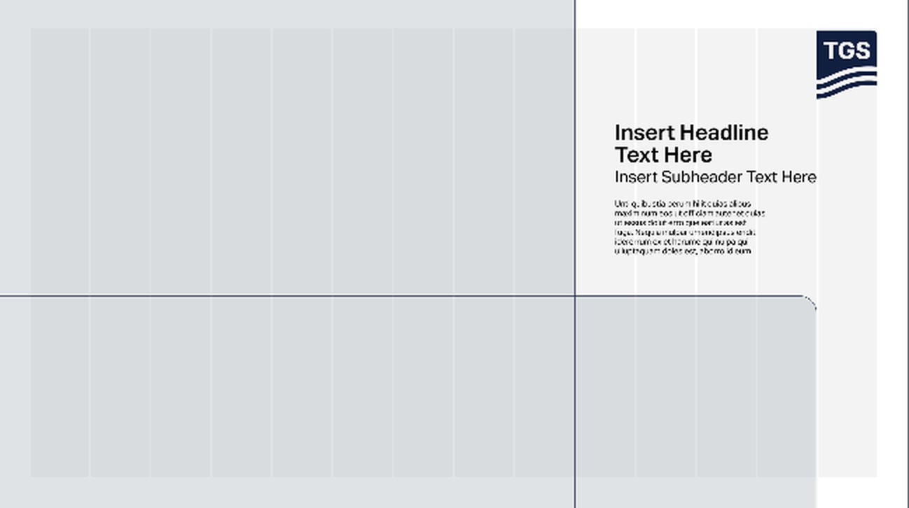 TGS grid layout schematic with headline at right
